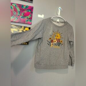 O'Neill Gray Sweater with Sun and Floral Design
